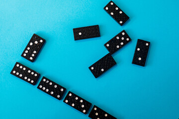 simple game of dominoes tile-based game played with gaming pieces or tiles
