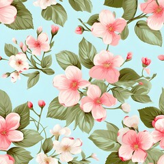 Seamless watercolor floral pattern