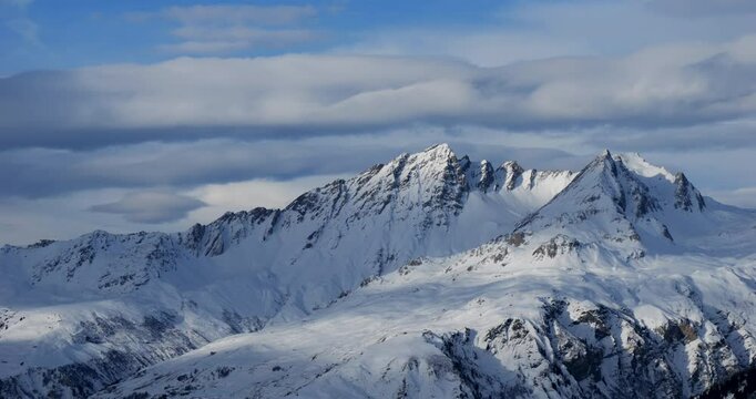 Le Roignais mount and the Point de la Combe Neuve from La Rosiere, Haute Savoie department, France