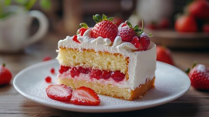 Delicious Strawberry Cream Cake with Fresh Fruit Toppings