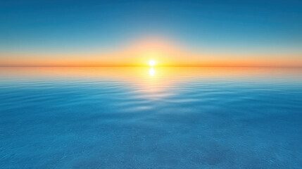 Obraz premium serene lake at dusk with last light of sun reflecting on calm water, creating tranquil atmosphere. vibrant colors of sunset enhance peaceful scene