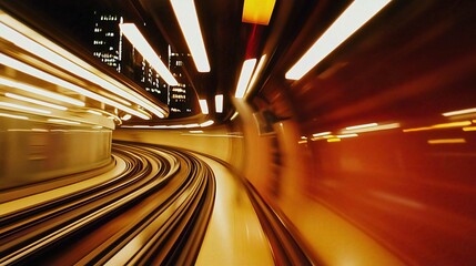 Urban Night Traffic Motion on a Highway with Blurred Lights and Fast Cars