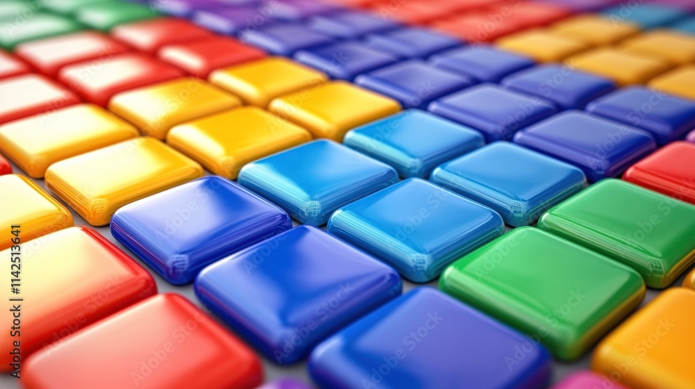 Poster vibrant colorful tiles in a checkerboard pattern creating an eye-catching abstract background for de