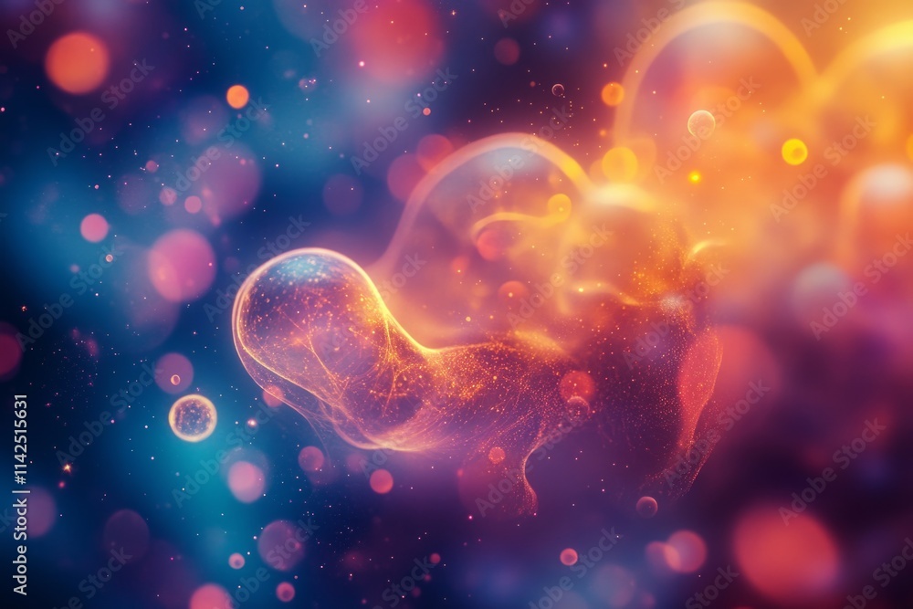 Poster colorful abstract plasma energy is flowing in outer space, creating an otherworldly scene