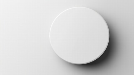 Round white minimalist object on neutral background. Modern abstract decor