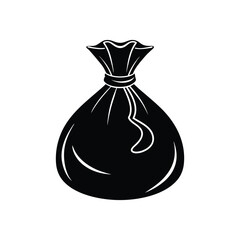 Money Bag Silhouette Vector Illustration