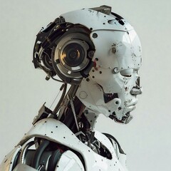 Fototapeta premium robotic human droid. futuristic ammour. robot. technology in future.