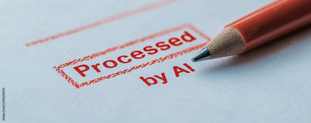 Poster a close-up image featuring a red pen marking 