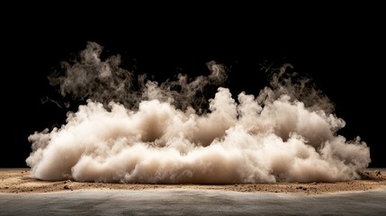Soft Cloud of Dust Rising from Surface in Dark Background