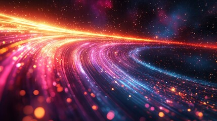 Obraz premium Abstract cosmic lights flowing into space.