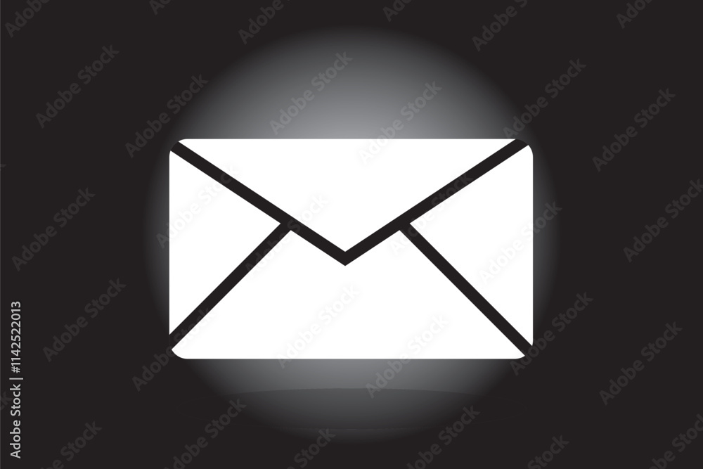 Poster message envelope line art icon for apps and websites