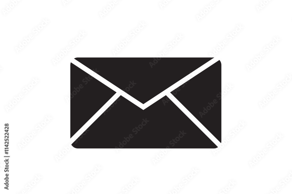 Poster message envelope line art icon for apps and websites