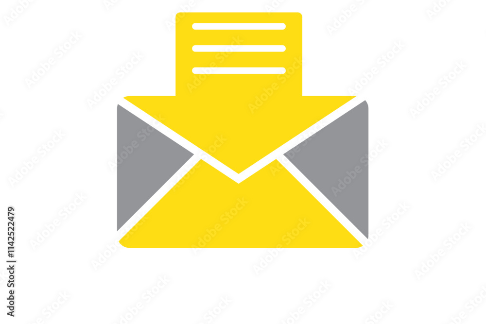 Poster message envelope line art icon for apps and websites