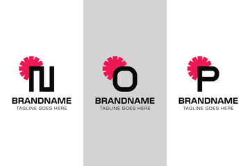 Letter N O P Sunrise Logo, symbolizing new beginnings and growth
