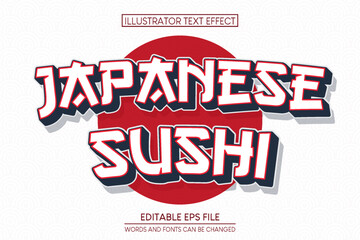 japanese Sushi Text Effect. editable text effect