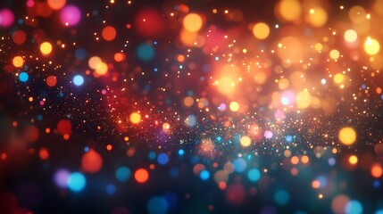 Fototapeta premium Vibrant light bokeh effect abstract setting digital art night