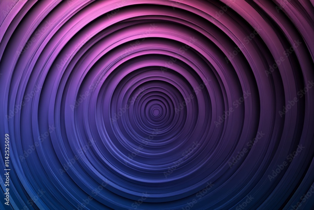 Poster abstract background with hypnotic gradient from pink to blue, forming a tunnel of concentric circles