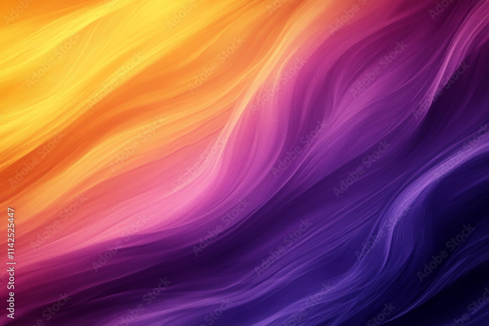 Poster smooth elegant curves creating a colorful abstract background with a gradient of yellow, pink and pu