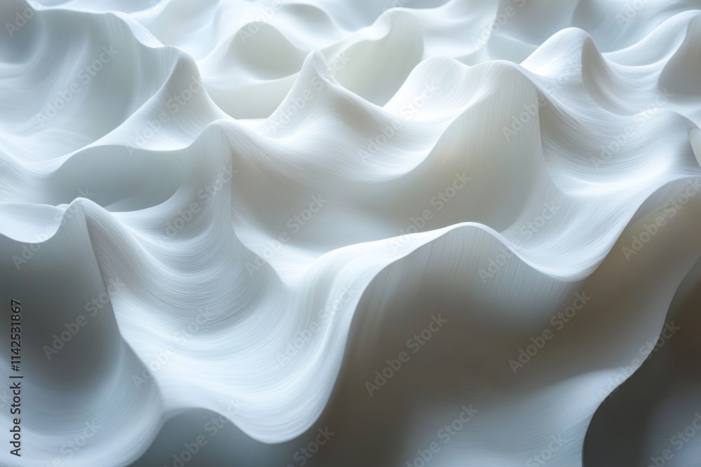Poster smooth elegant white waves forming a dynamic and flowing abstract background, perfect for modern and