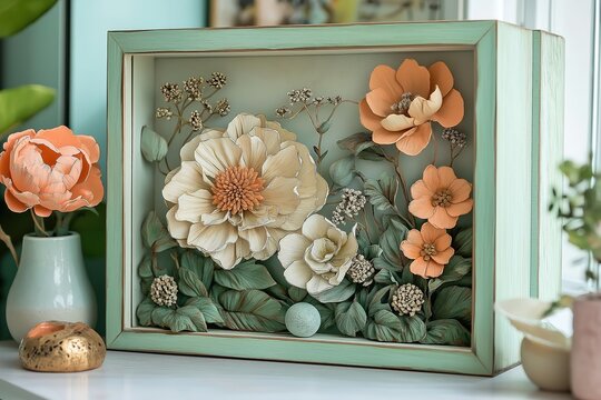 Create unique DIY framed shadowboxes for personalized home decor with dried flowers and intricate designs