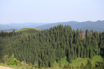 Romania Busiegi Mountains on a cloudy summer day