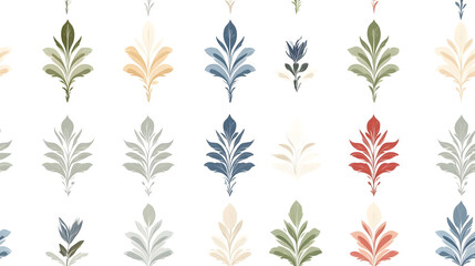 Fototapeta premium Elegant seamless pattern featuring traditional floral motifs in soft colors