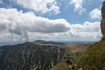 Naklejka premium Romania Busiegi Mountains on a cloudy summer day