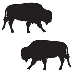 Bison Silhouette, Bison Vector Silhouette, Bison cartoon Silhouette, Bison illustration, Bison icon Silhouette, Bison Silhouette illustration