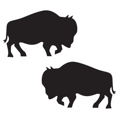 Bison Silhouette, Bison Vector Silhouette, Bison cartoon Silhouette, Bison illustration, Bison icon Silhouette, Bison Silhouette illustration
