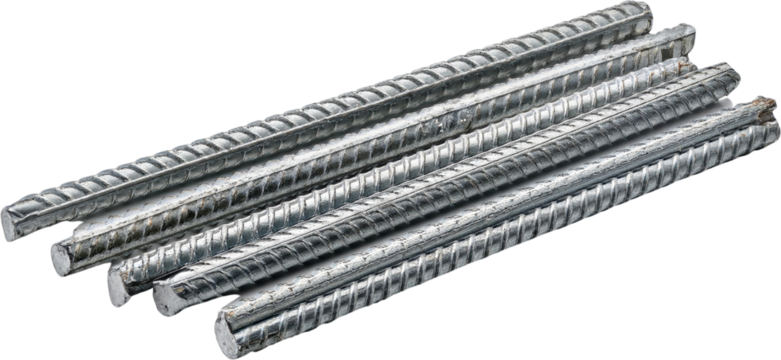 Steel Rebar Construction Material Closeup Metal Rods Industrial Building Supplies