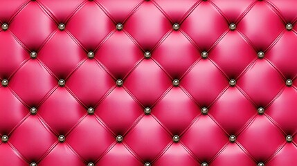 Pink Upholstered Leather Background with Decorative Buttons Texture