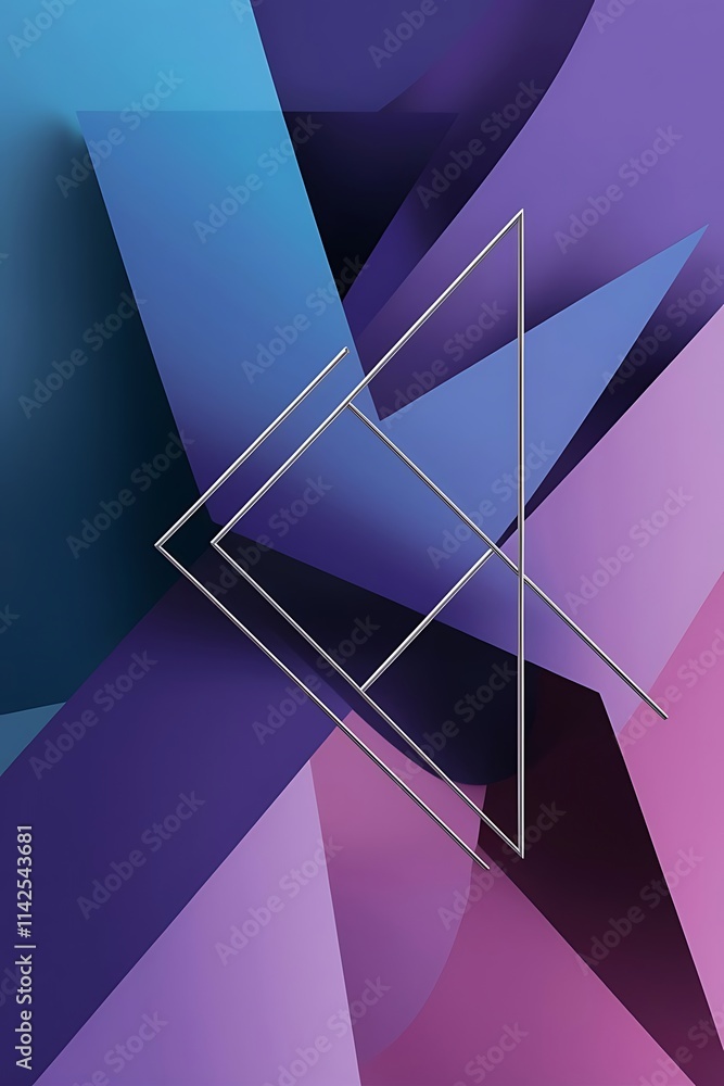 Poster abstract minimal geometric shape background with gradient dynamic shapes composition
