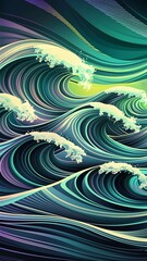 Abstract background with waves vector illustration