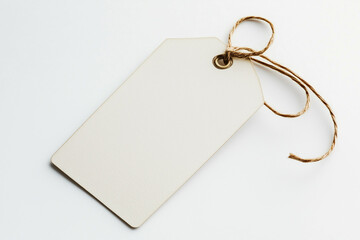 A blank paper tag on a white background. Good for any project.