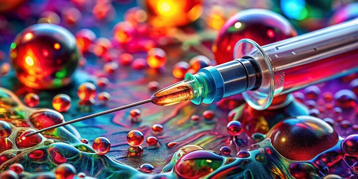 Double Exposure: Diabetes, Insulin Drip, Medical Needle - AI Generated Image
