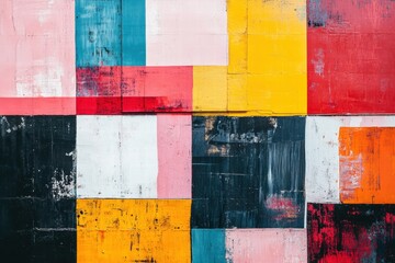 Colorful Abstract Art with Geometric Shapes and Textures