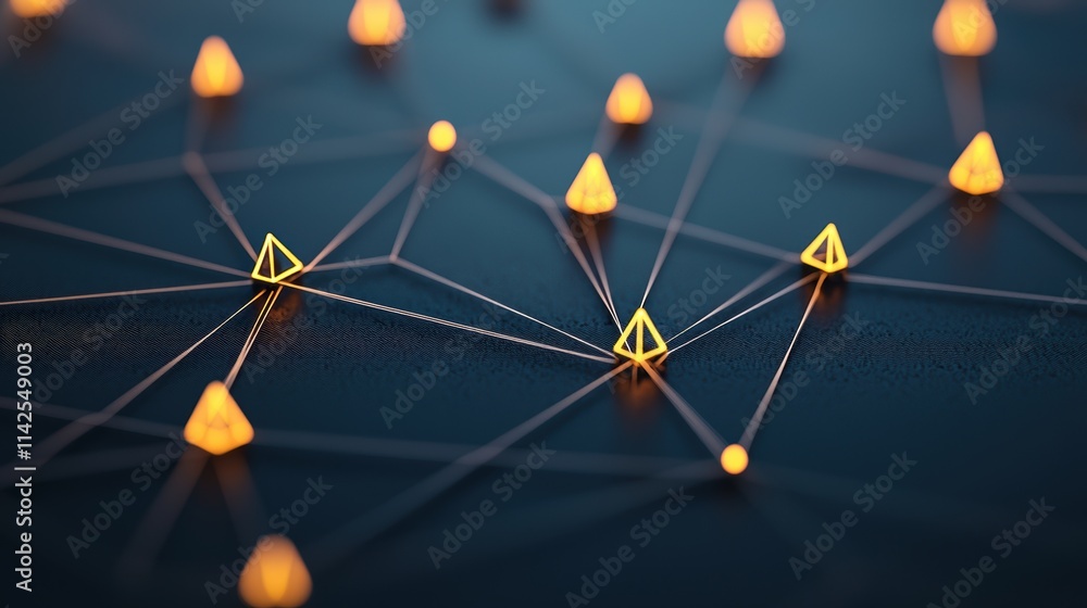 Poster a network of glowing fractal lines and nodes, representing the flow of information or energy in a fu