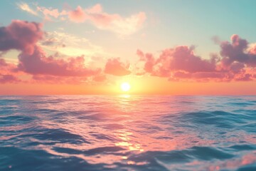 Obraz premium Artistic photo of sunset landscape over the sea. Horizontal blur effect.