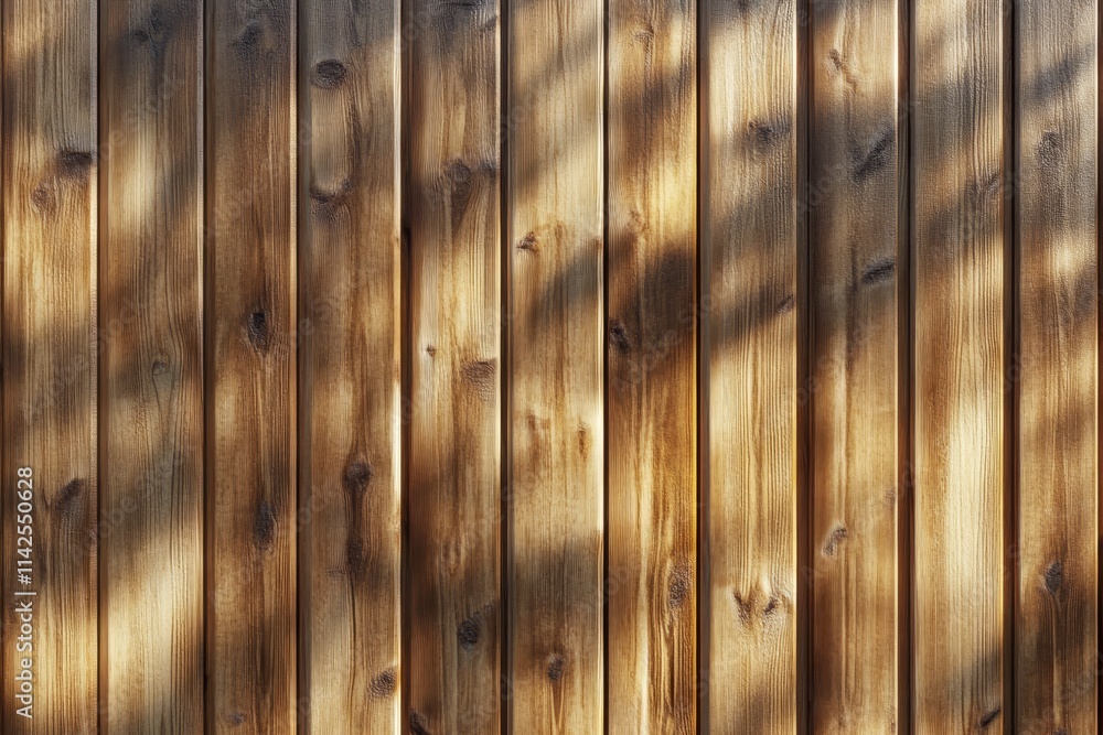 Aufkleber rustic wooden wall featuring warm tones and natural patterns with subtle shadows creating a cozy and