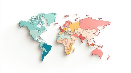 A map of a continent illustrating the distribution of different languages spoken, with each language assigned a distinct color and its prevalence indicated by area size.