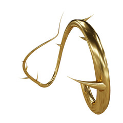 3D rendered golden vine isolated on transparent background © HWWO Stock