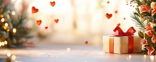 Love gift box decoration romantic space heartfelt concept