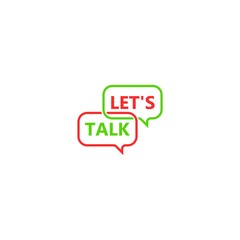 Let's talk expression in a speech bubble icon isolated on white background