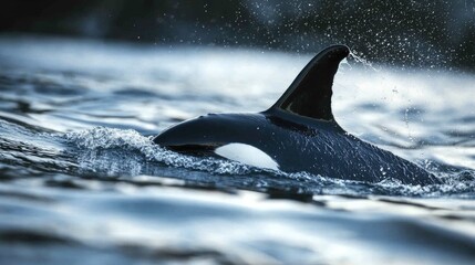 Fototapeta premium Orca swimming in ocean water