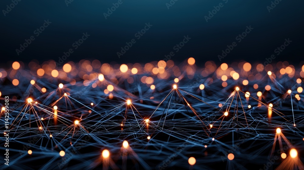 Poster a stylized representation of a neural network with glowing nodes and connections, symbolizing the co