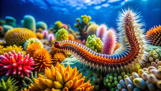 Drone Photography: Bearded Fireworm Hermodice carunculata Guanaja - Stunning Aerial Views of Caribbean Reefs