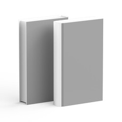 close up of a white book template on white background