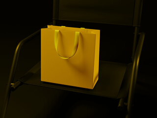 flat isolated white shoping bag mockup background generative ai