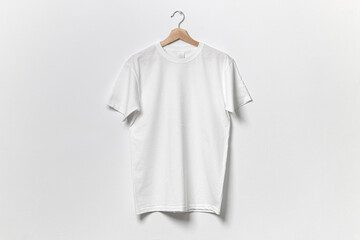 white isolated shirt Mockups Design, background generative ai.