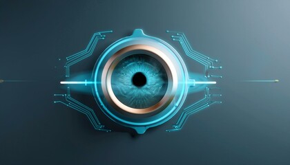 Consumer future and technology concepts: Biometric security system, futuristic retina scan interface.